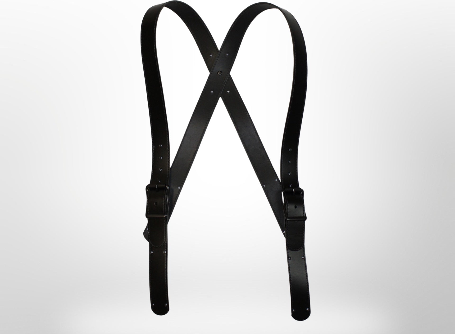 Soot Black Ready-to-Ship Leather X-Back Suspenders for