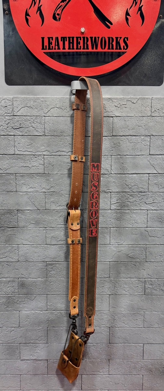 Rustic Brown Custom Leather Radio Strap
