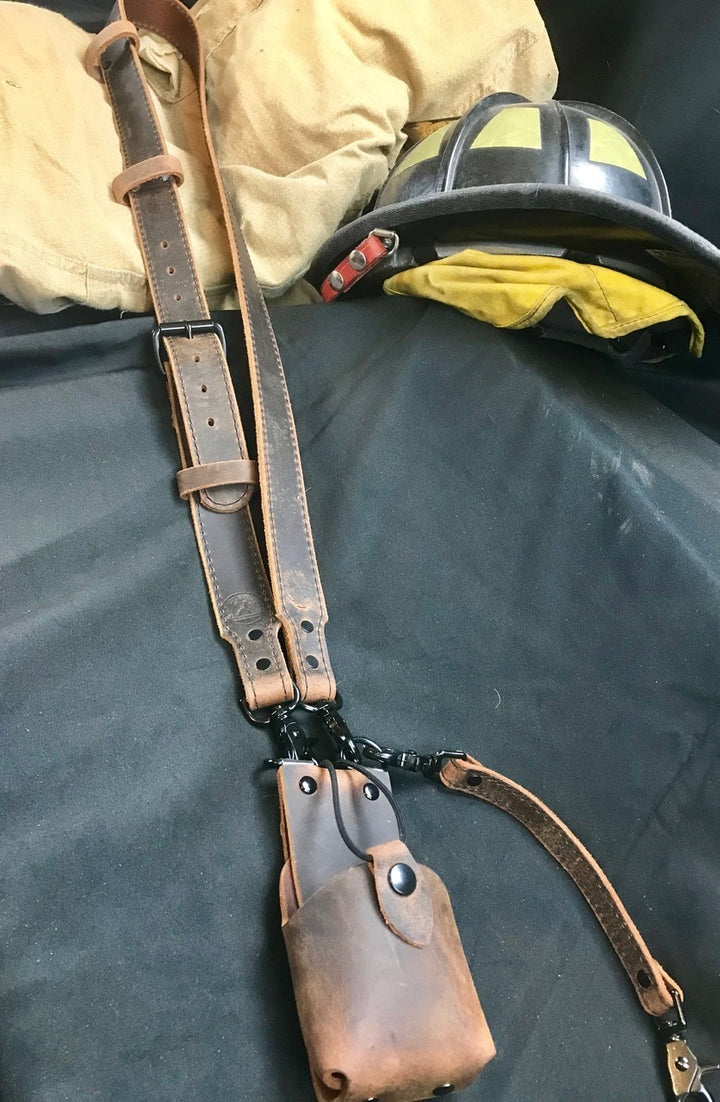 Rustic Smoke Ready To Ship Leather Radio Strap