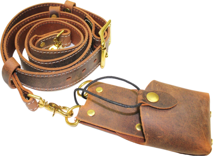Rustic Brown Ready To Ship Leather Radio Strap