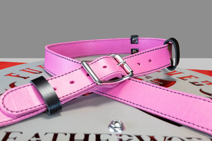Pink Ready To Ship Leather Radio Strap