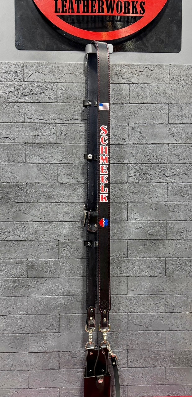 Black Custom Leather Radio Strap