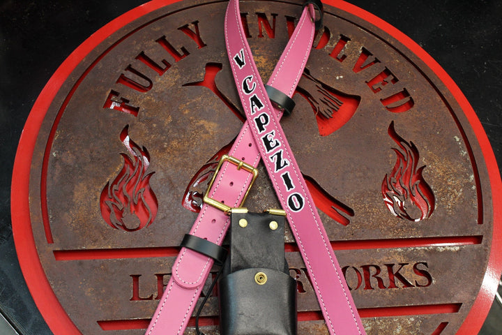 Pink Custom Leather Radio Strap