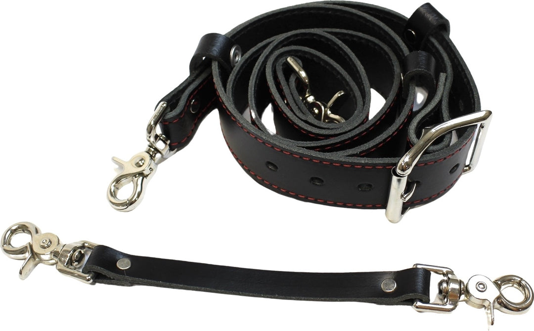 Black Ready To Ship Leather Radio Strap