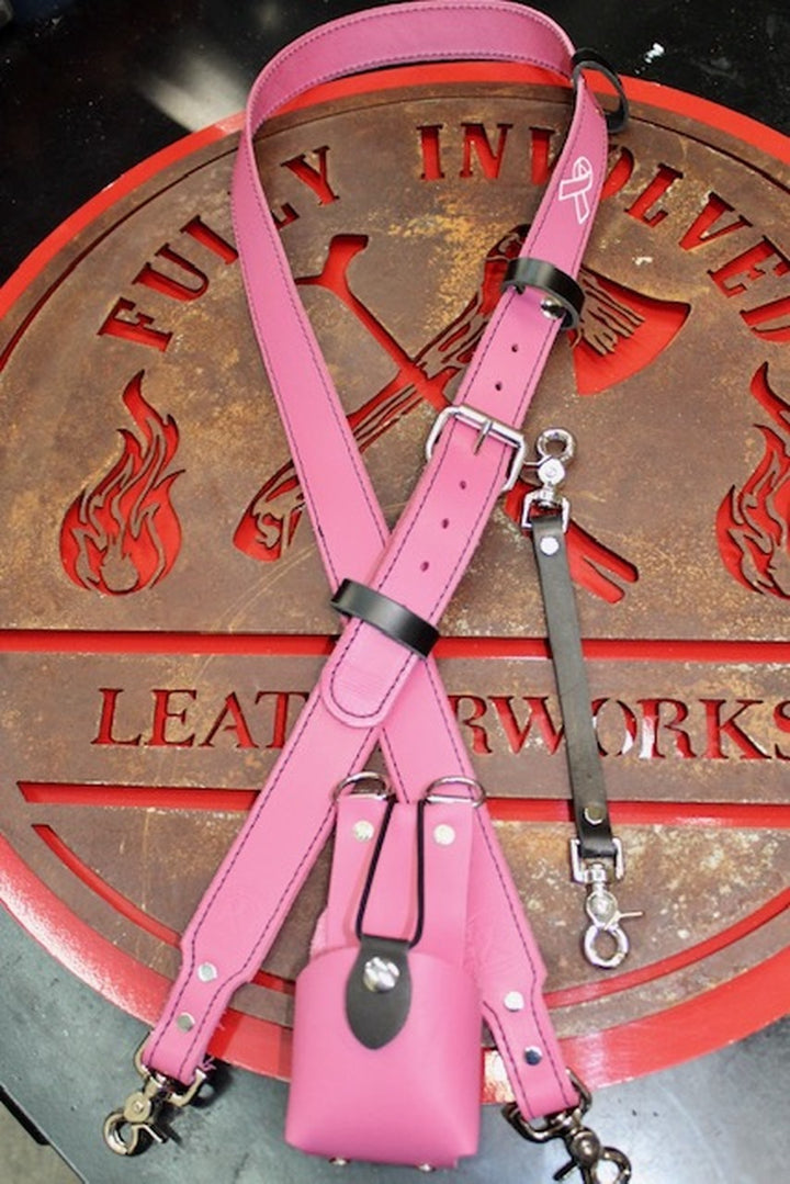 Breast Cancer Awareness Ready To Ship Leather Radio Strap