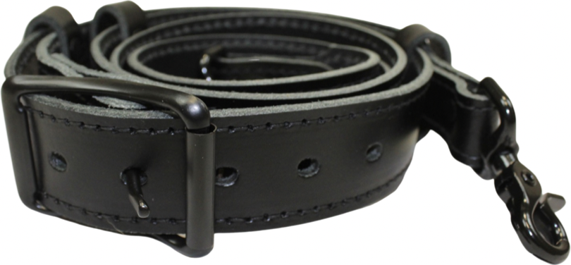 Soot Black Ready To Ship Leather Radio Strap