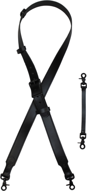 Soot Black Ready To Ship Leather Radio Strap