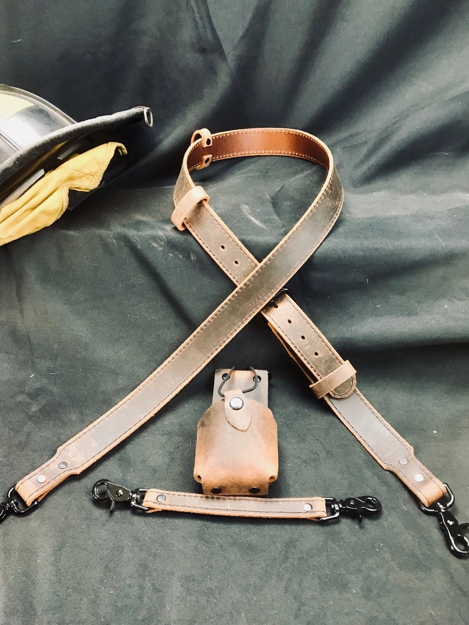 Rustic Smoke Ready To Ship Leather Radio Strap