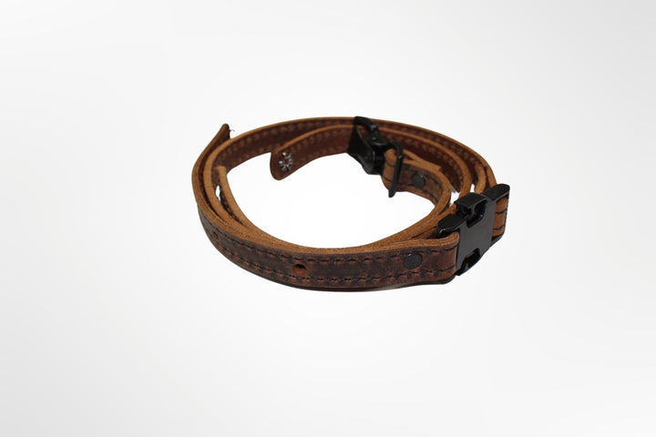 Stitched Leather Fire Helmet Chin Strap