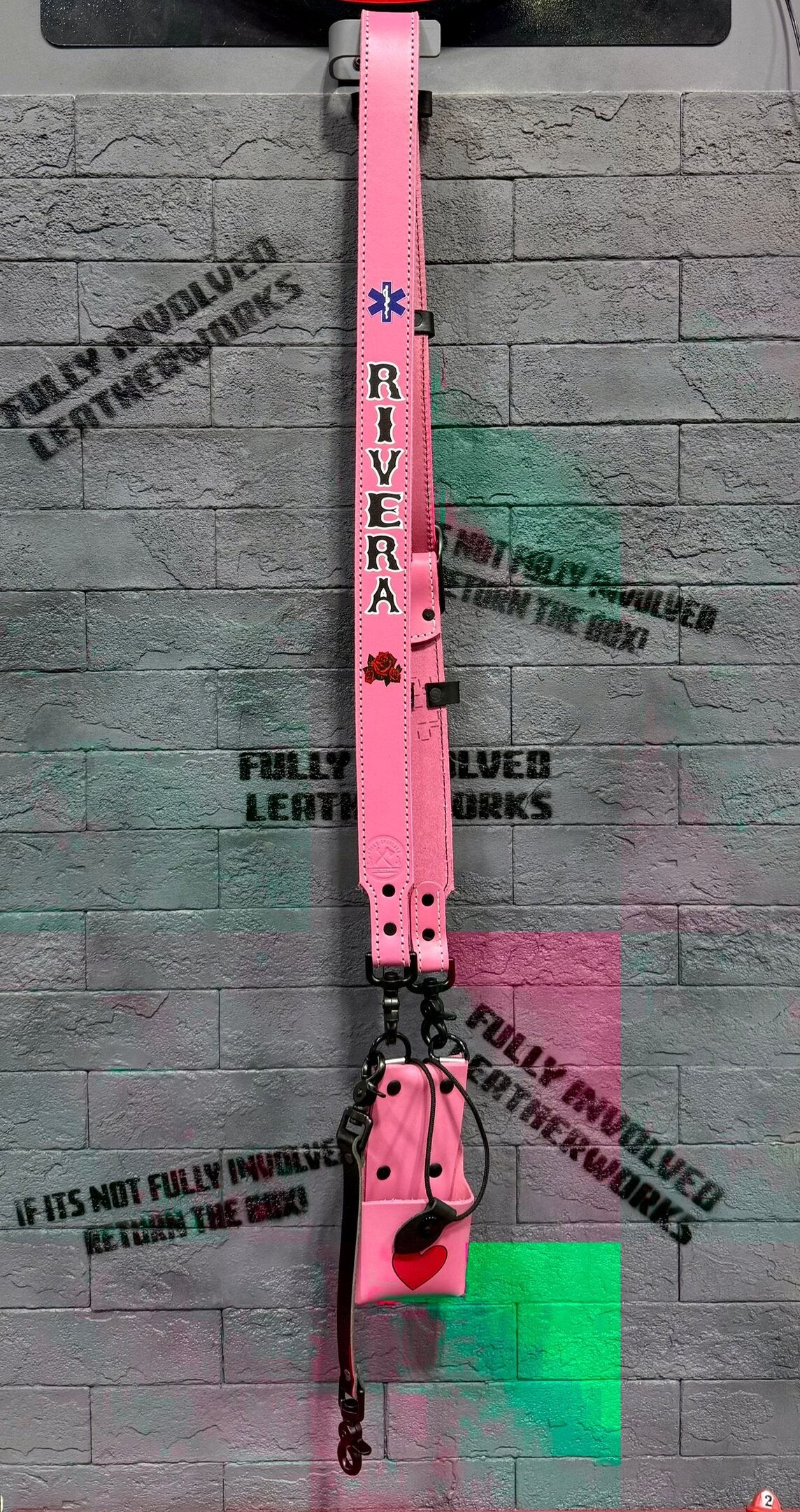 Pink Flashover Graphix Radio Strap – Fully Involved Leatherworks
