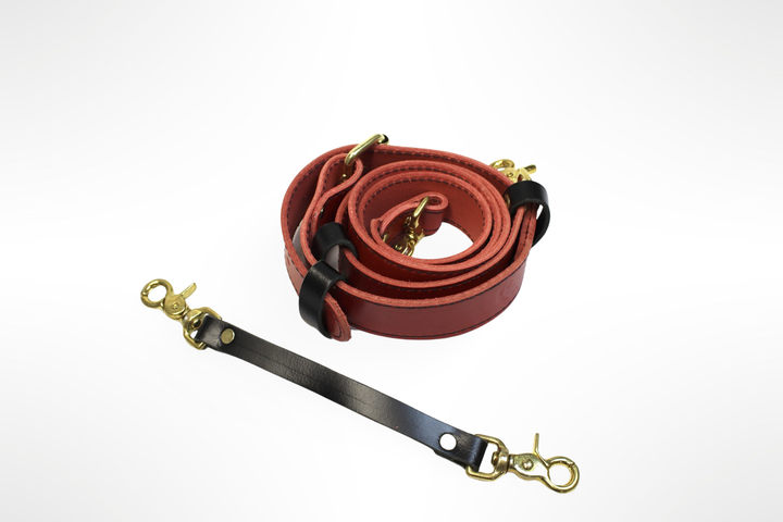 Red Ready To Ship Leather Radio Strap