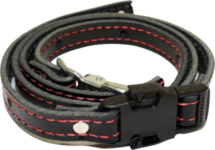 Stitched Leather Fire Helmet Chin Strap