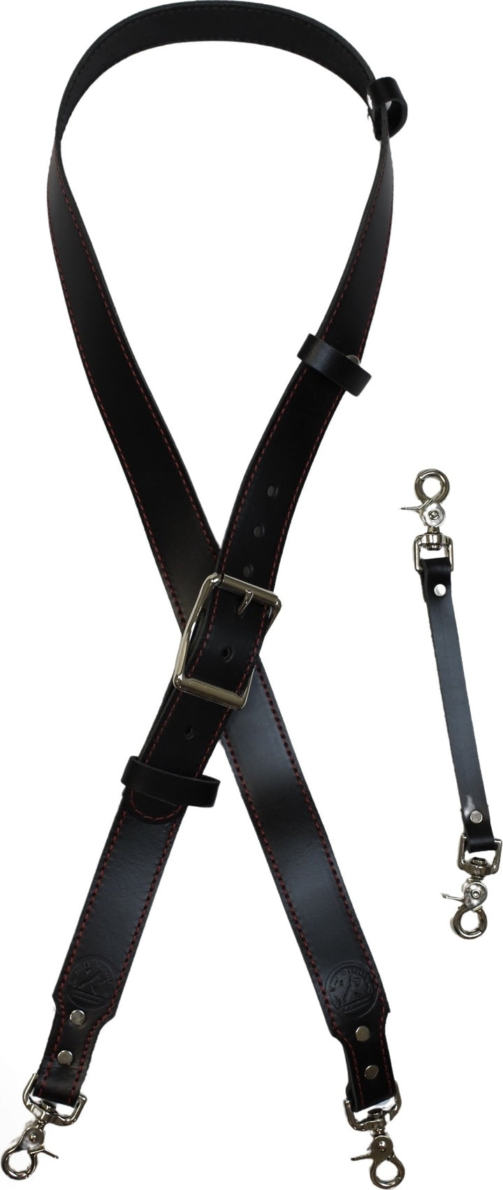Black Ready To Ship Leather Radio Strap