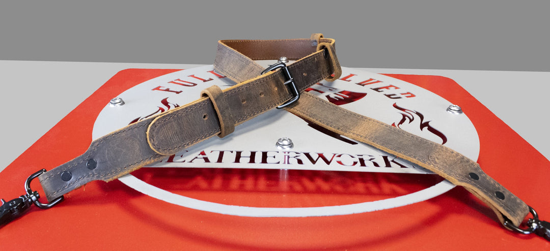 Rustic Smoke Ready To Ship Leather Radio Strap