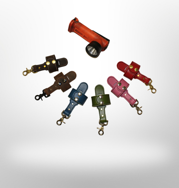 Leather Firefighter 90 Degree Flashlight Strap