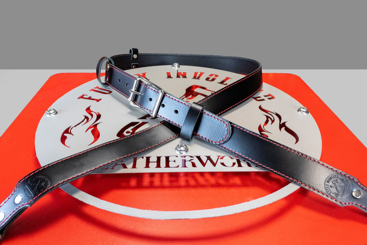 Black Ready To Ship Leather Radio Strap