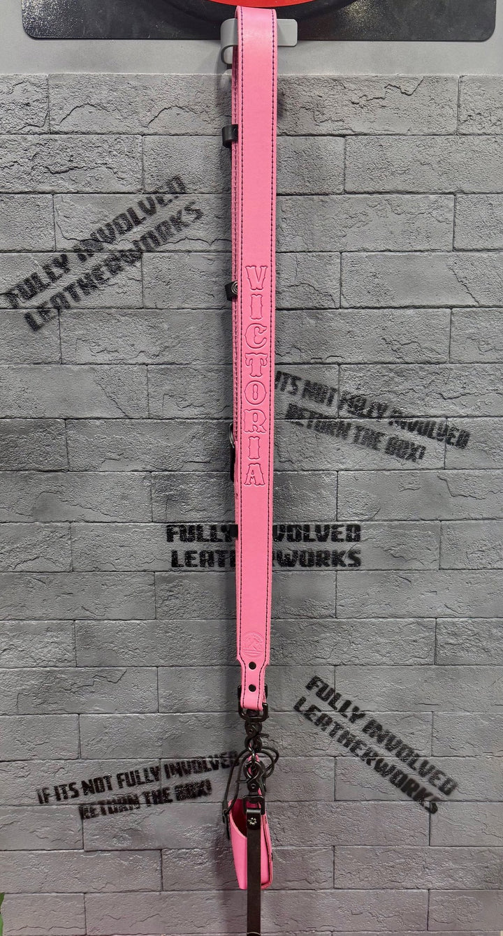 Pink Custom Leather Radio Strap