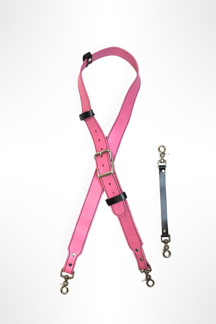 Pink Ready To Ship Leather Radio Strap
